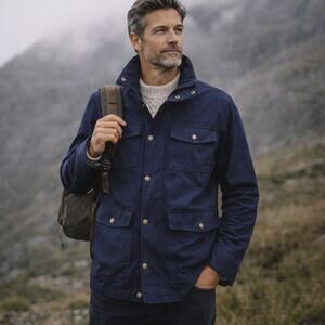 Brooks Brothers Navy Blue Fabric Field Jacket Sz XL MSRP $650 Hidden Hood Luxury